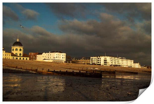 Worthing Sundown Sussex Print by Clive Eariss