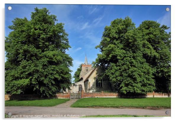 Henham Village Church Acrylic by Stephen Hamer