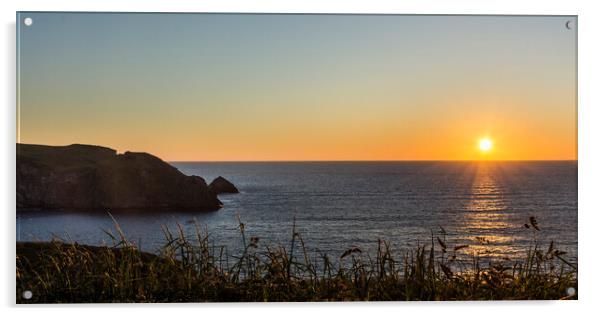 A Cornish Sunset Acrylic by Keith Douglas