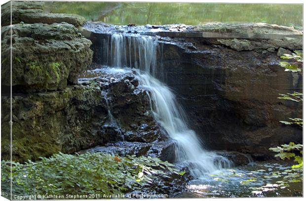 A Peaceful Waterfall Canvas Print by Kathleen Stephens