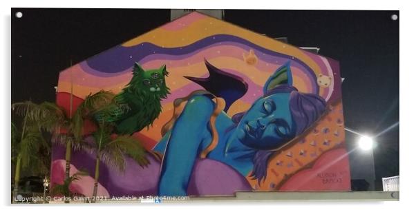 Mural in Long Beach, California. Acrylic by Carlos Gavin