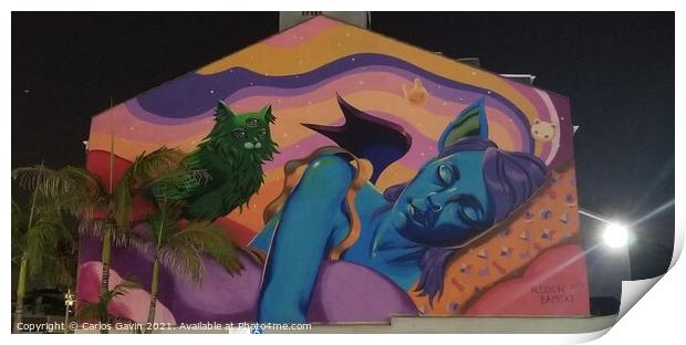Mural in Long Beach, California. Print by Carlos Gavin