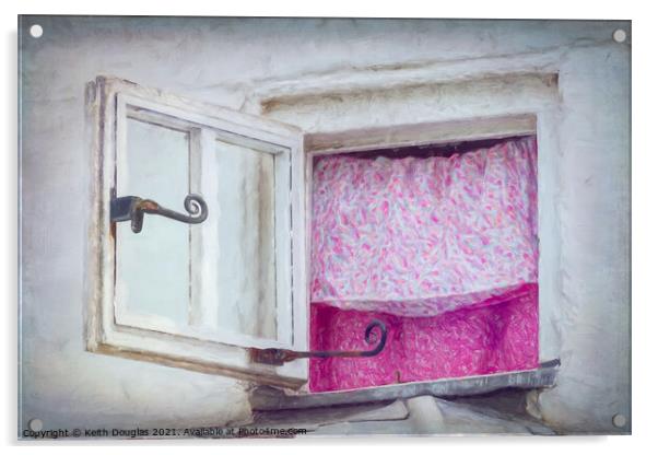 Open Window - Pink Acrylic by Keith Douglas