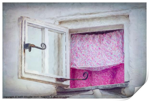 Open Window - Pink Print by Keith Douglas