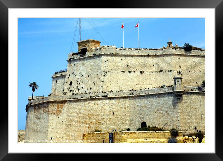 Fort Angelo, Grand Harbour, Malta. Framed Mounted Print by john hill