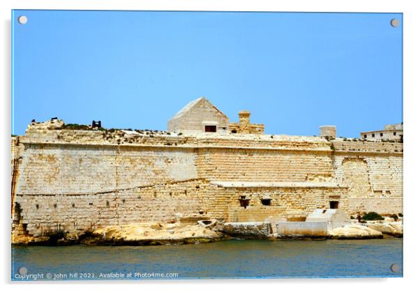 Fort Ricasoli, Grand Harbour, Malta. Acrylic by john hill