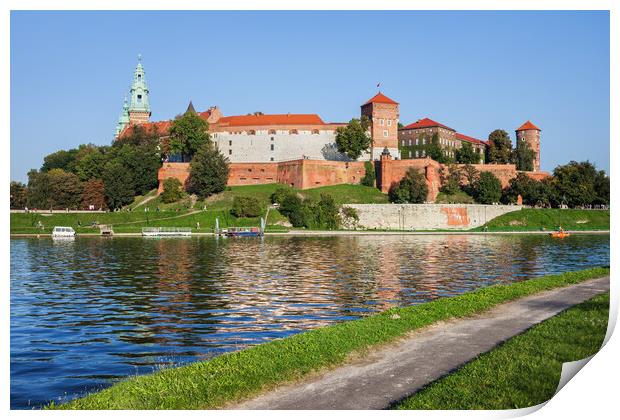 Wawel Castle at Vistula River in Krakow Print by Artur Bogacki