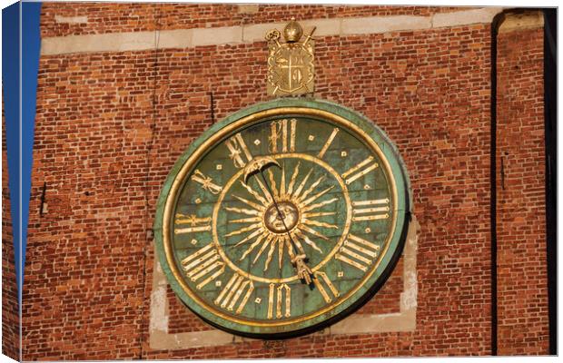 Clock at Wawel Cathedral Bell Tower Canvas Print by Artur Bogacki