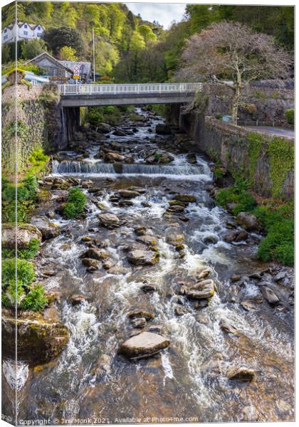 East Lyn River, Lynmouth. Canvas Print by Jim Monk