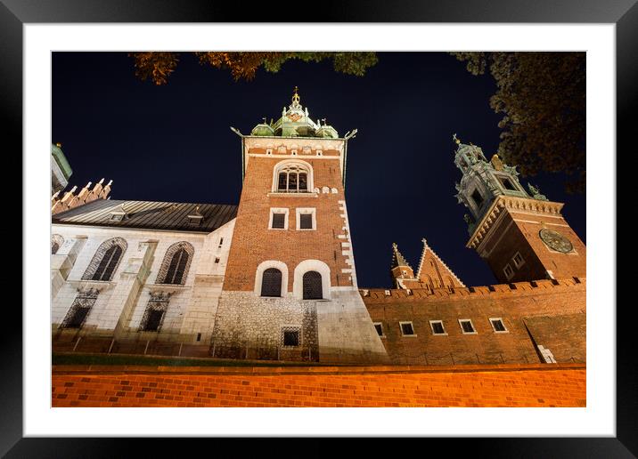 Wawel Cathedral At Night In Krakow Framed Mounted Print by Artur Bogacki