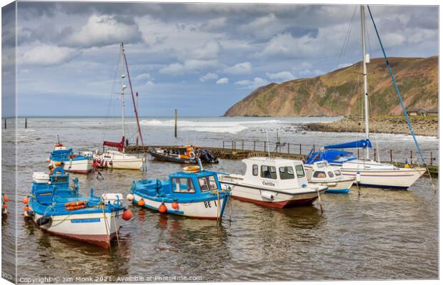 High Tide at Lynmouth Harbour Canvas Print by Jim Monk