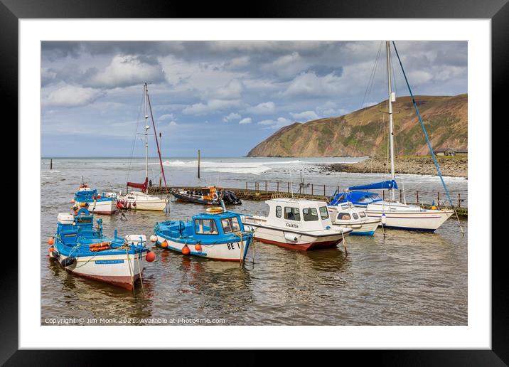 High Tide at Lynmouth Harbour Framed Mounted Print by Jim Monk