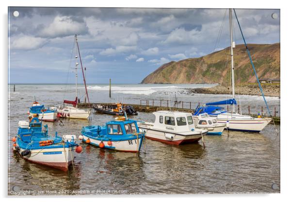 High Tide at Lynmouth Harbour Acrylic by Jim Monk