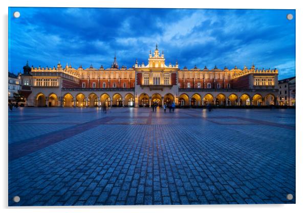 Cloth Hall in Old Town of Krakow at Dusk Acrylic by Artur Bogacki