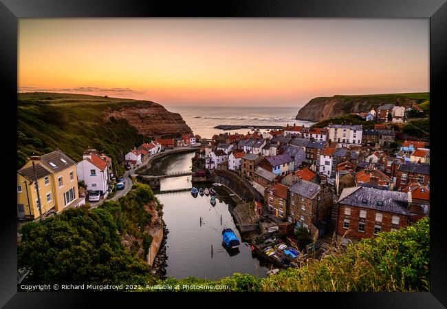 Sunrise at Staithes Framed Print by Richard Murgatroyd