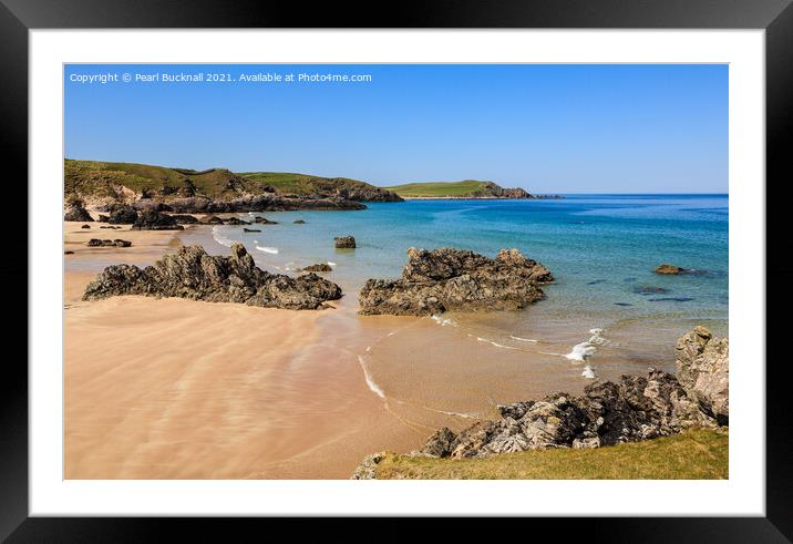Scenic Sango Bay Beach Scotland Framed Mounted Print by Pearl Bucknall