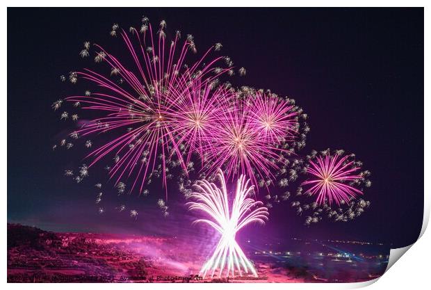 Magical Fireworks Display at Malta. Print by Maggie Bajada