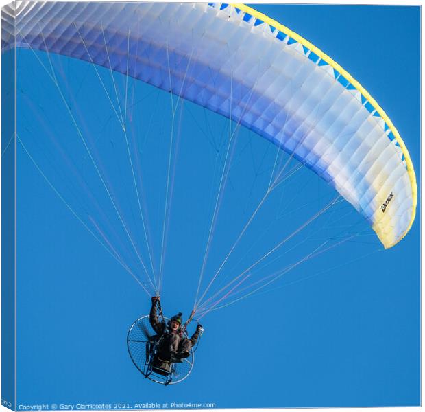 Powered Paraglider Canvas Print by Gary Clarricoates