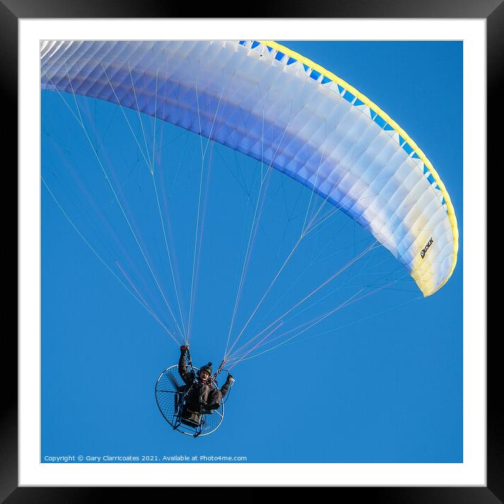 Powered Paraglider Framed Mounted Print by Gary Clarricoates