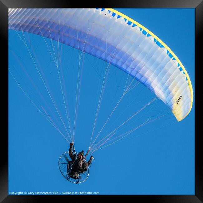 Powered Paraglider Framed Print by Gary Clarricoates