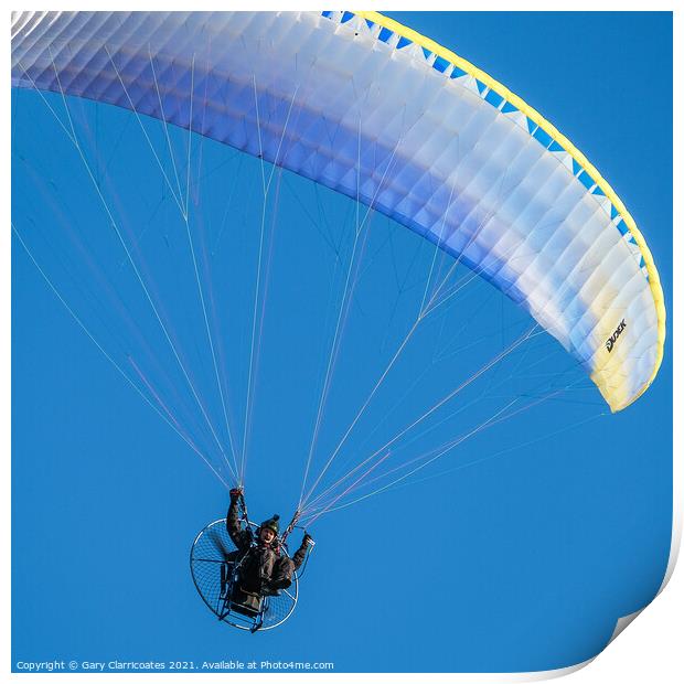 Powered Paraglider Print by Gary Clarricoates