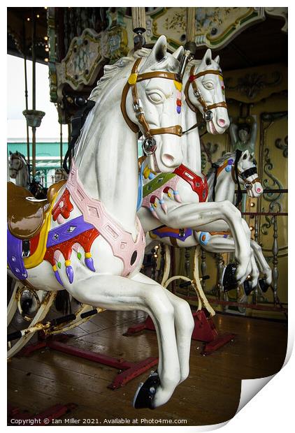 Carousel Horse at Blackpool, UK Print by Ian Miller