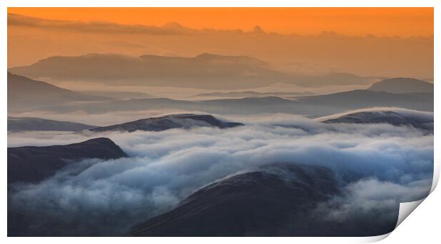 View from Glyder fawr Print by Rory Trappe