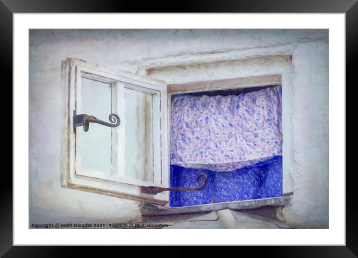 Open Window - Blue Framed Mounted Print by Keith Douglas