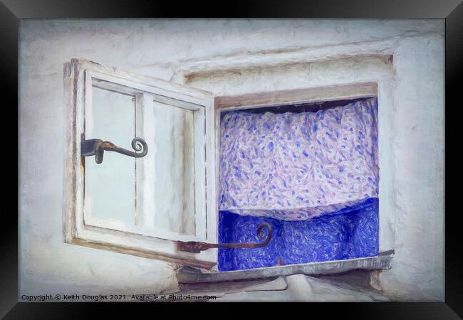 Open Window - Blue Framed Print by Keith Douglas
