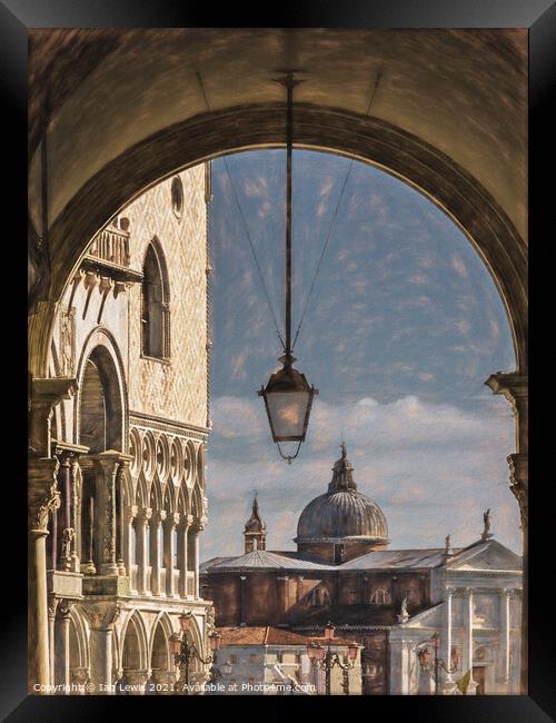 Through A Venetian Archway Framed Print by Ian Lewis