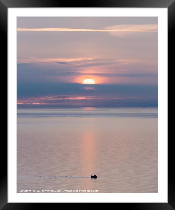 Sunrise over the sea at Filey Framed Mounted Print by Paul Whyman