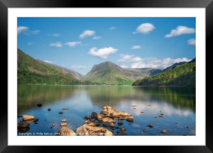 Buttermere Reflections Framed Mounted Print by Philip Baines