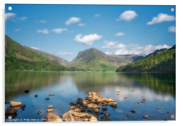 Buttermere Reflections Acrylic by Philip Baines