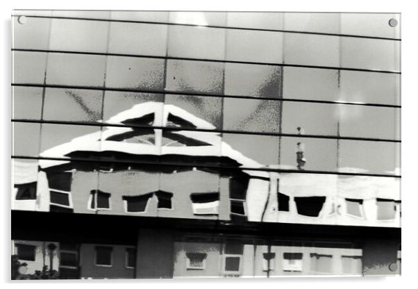 Lomography - reflection and modern architecture Acrylic by Jose Manuel Espigares Garc