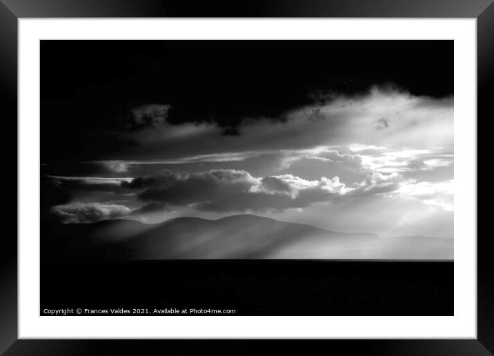 Moody sky over Scottish Islands Framed Mounted Print by Frances Valdes
