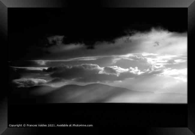 Moody sky over Scottish Islands Framed Print by Frances Valdes