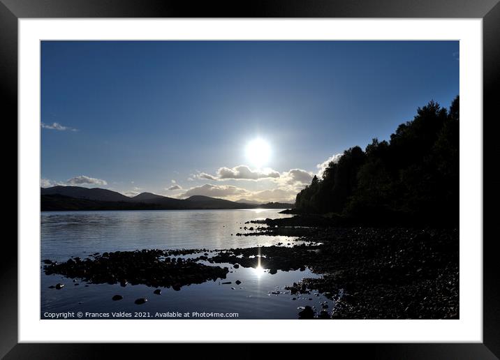 Loch Garry Sunset Scotland Framed Mounted Print by Frances Valdes