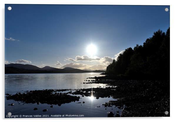 Loch Garry Sunset Scotland Acrylic by Frances Valdes