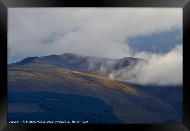 Clouds on Ben Nevis Scotland Framed Print by Frances Valdes