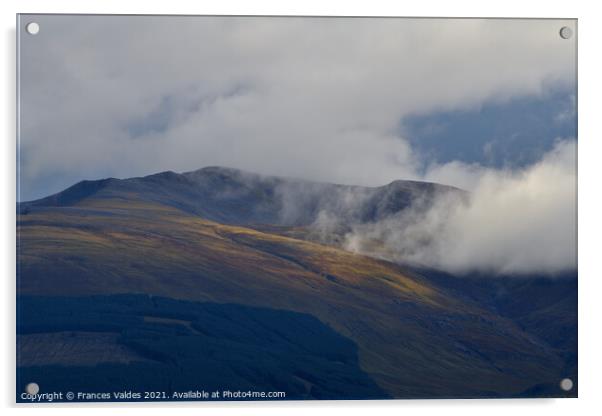 Clouds on Ben Nevis Scotland Acrylic by Frances Valdes
