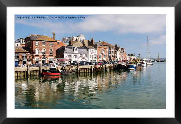 Custom House Quay Weymouth Harbour Dorset Framed Mounted Print by Pearl Bucknall