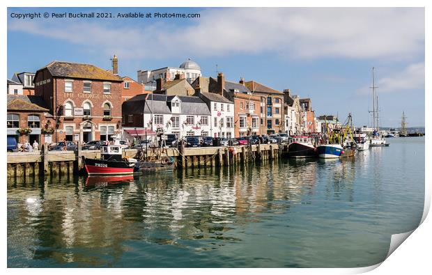 Custom House Quay Weymouth Harbour Dorset Print by Pearl Bucknall