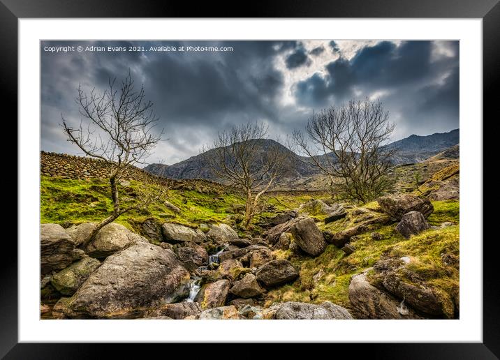 Nant Peris Llanberis Snowdonia Framed Mounted Print by Adrian Evans