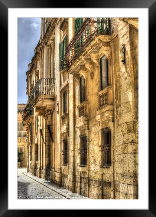  Streets Of Malta  Framed Mounted Print by David Pyatt