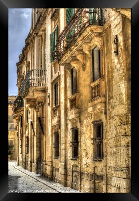  Streets Of Malta  Framed Print by David Pyatt
