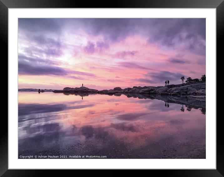 Sunset over Camps Bay beach  Framed Mounted Print by Adrian Paulsen