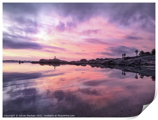 Sunset over Camps Bay beach  Print by Adrian Paulsen
