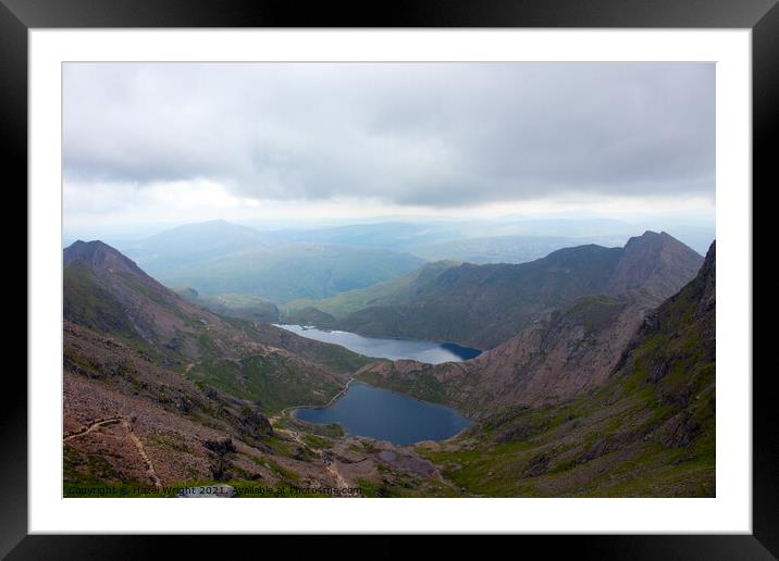 Lakes view from Mount Snowdon Framed Mounted Print by Hazel Wright