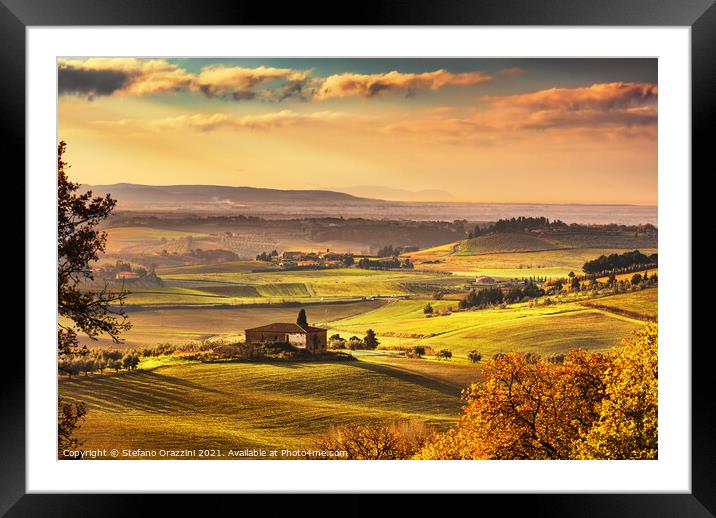 Panoramic View of Alta Maremma Framed Mounted Print by Stefano Orazzini