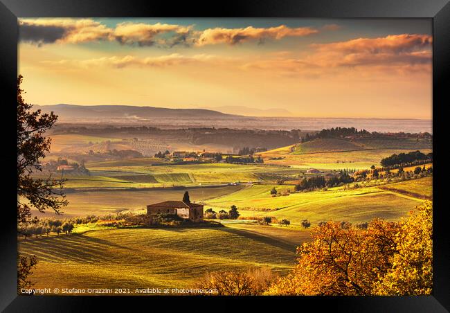 Panoramic View of Alta Maremma Framed Print by Stefano Orazzini